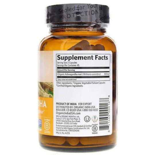 Ashwagandha Certified Organic, OGI